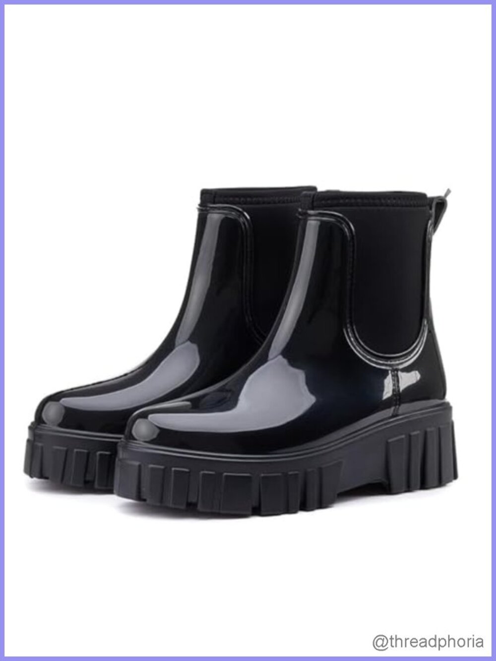 Womens Waterproof Platform Chelsea Rain Boots Ankle Garden Outdoor Work PVC